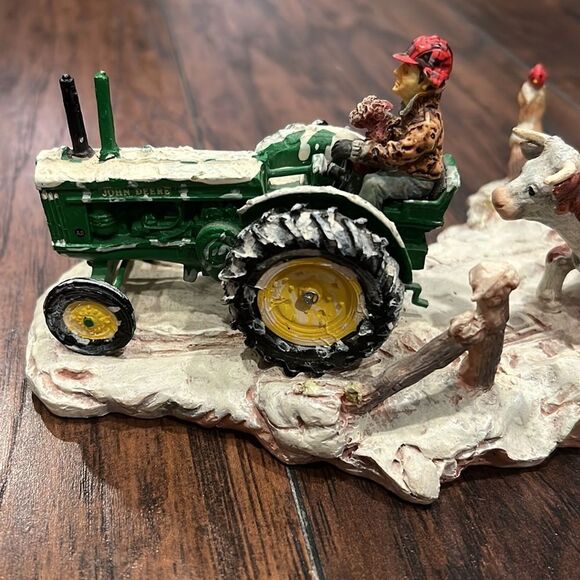 Vtg Collectibles Red Oak Winter Calf on John Deere  Christmas ERTL LOWELL DAVIS - Picture 5 of 7